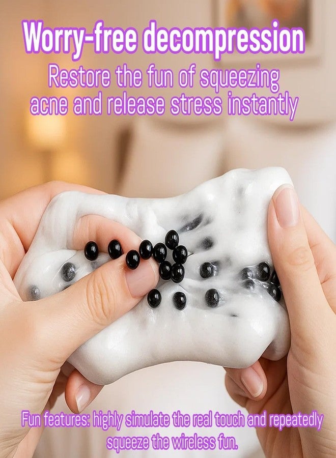 قطعتان من لعبة إزالة البثور، لعبة حسية لتخفيف التوتر، مصنوعة من مادة TPR ناعمة لإزالة البثور وتخفيف القلق، مناسبة للمكتب والسفر (أبيض) - Image 3